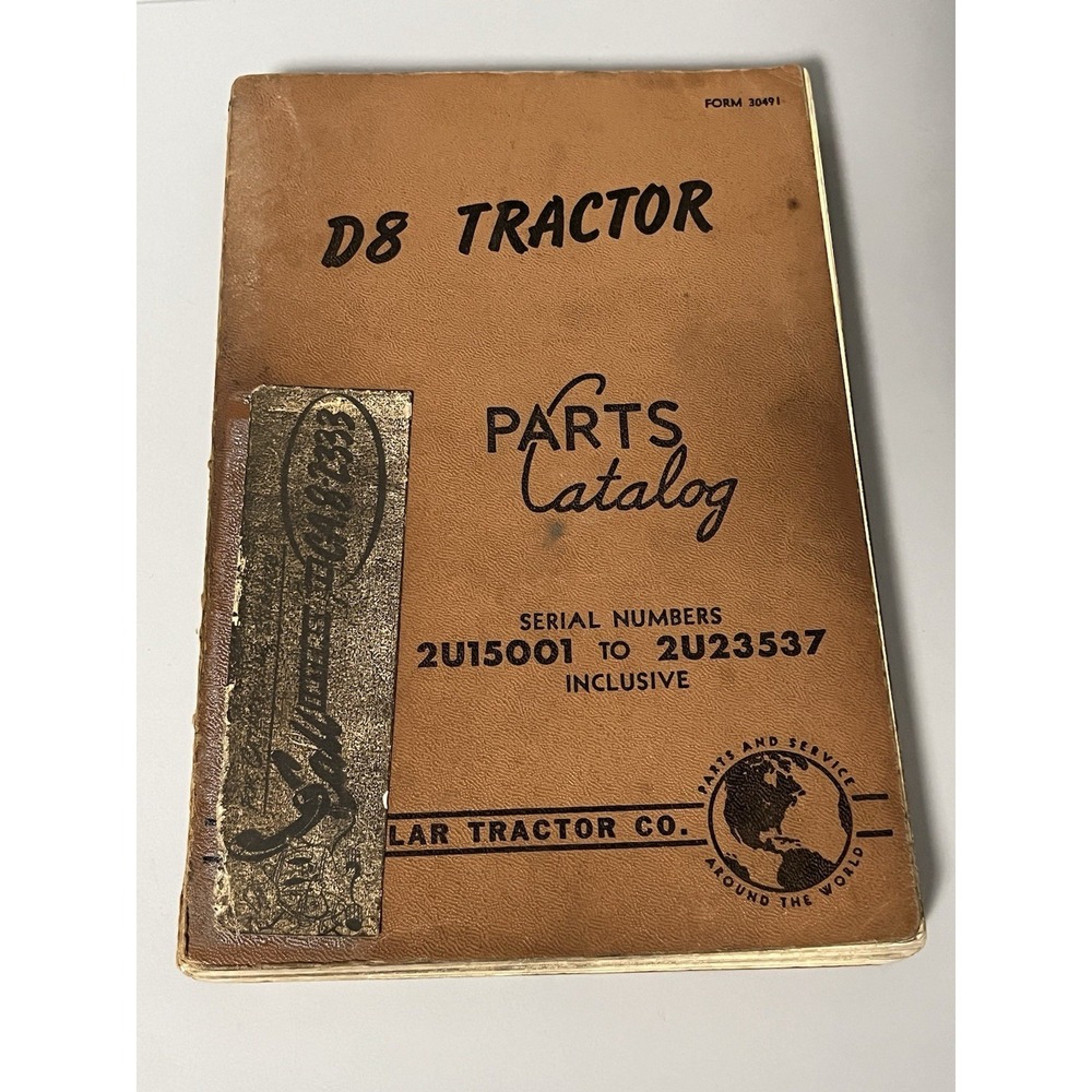 CAT Caterpillar D8 Tractor Parts Catalog Published 1955 2U15001 - 2U23537